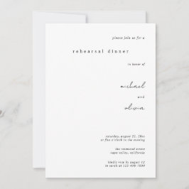 Minimalistische Kalligrafie Hochzeitsprobe-Dinner Einladung