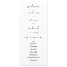 Minimalistische Kalligrafie-Hochzeitsprogramm