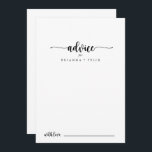 Minimalistische Kalligrafie-Hochzeitsratenkarte Hinweiskarte<br><div class="desc">Diese minimalistische kalligraphische Hochzeitsratenkarte ist perfekt für eine rustikale Hochzeit. Das einfache und elegante Design zeichnet sich durch klassische und extravagante Schriftzeichen in Schwarz und Weiß aus. Diese Karten sind ideal für Hochzeiten, Brautparty, Babydusche, Graduiertenfest u.v.m. Personalisieren Sie die Karten mit den Namen der Braut und Bräutigam, den Eltern, die...</div>