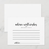 Minimalistische Kalligrafie-Hochzeitsratenkarte