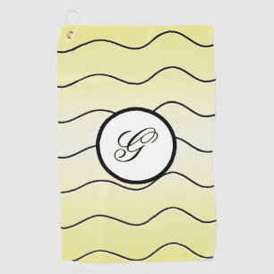 Minimalistische Kalligrafie Initial Gedämpftes Gel Golfhandtuch