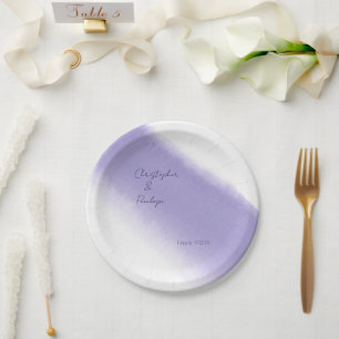 Minimalistische Kalligrafie-Lavender-Wasserfarbenh Pappteller