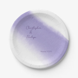 Minimalistische Kalligrafie-Lavender-Wasserfarbenh Pappteller