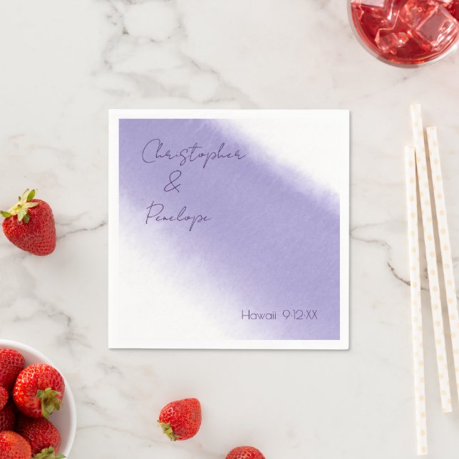 Minimalistische Kalligrafie-Lavender-Wasserfarbenh Serviette (Beispiel)