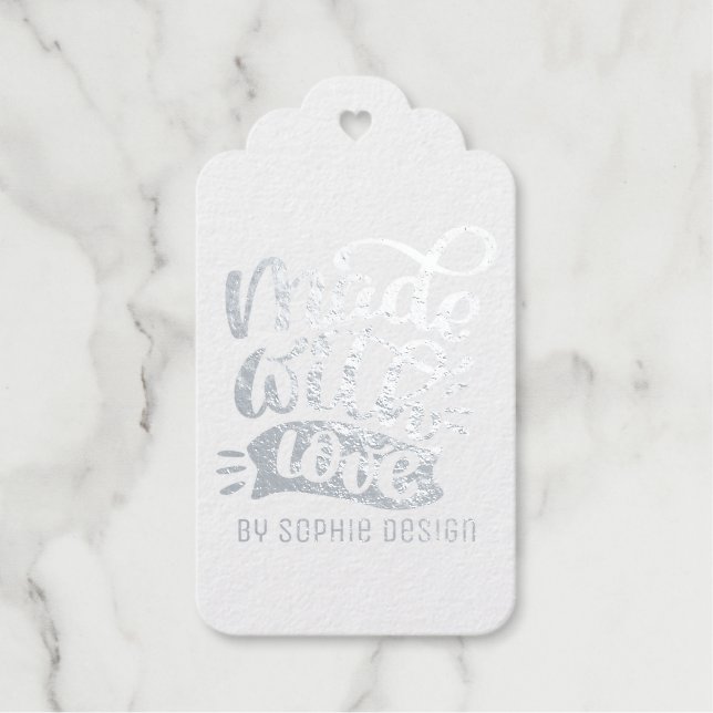 Minimalistische Kalligrafie mit Liebe individuell  Geschenkanhänger (Vorderseite)