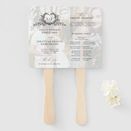 Minimalistische Kalligrafie-Monogramm-Hochzeitspro Fächer