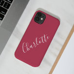 Minimalistische Kalligrafie Personalisiert Name Ma Case-Mate iPhone 14 Hülle<br><div class="desc">Minimalistische Kalligrafie Personalisiert Name Magenta Rotes Telefon Fall</div>