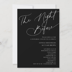 Minimalistische Kalligrafie Probe Dinner Black Einladung