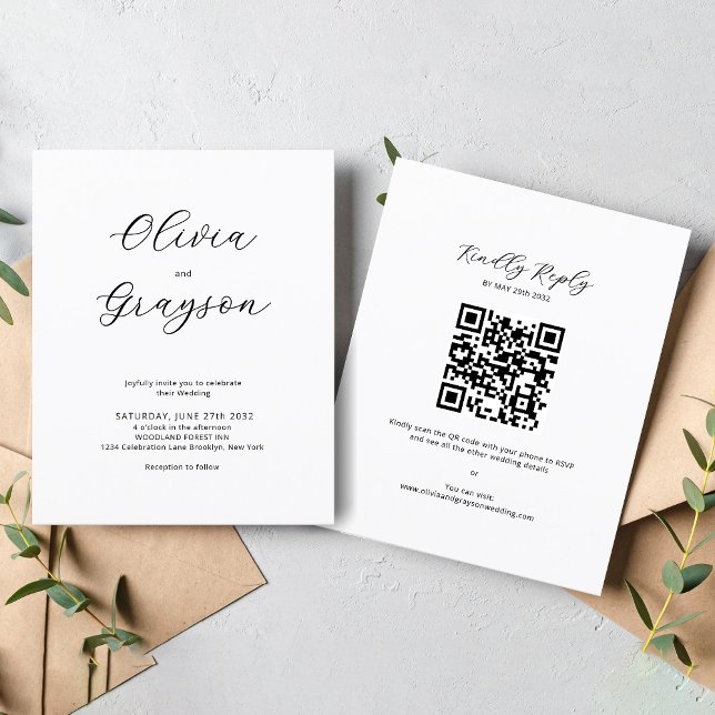 MINIMALISTISCHE Kalligrafie-QR-Code-UAWG Wedding (Von Creator hochgeladen)