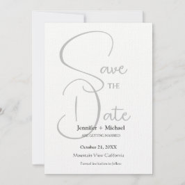 Minimalistische Kalligrafie-Schrift zur Hochzeitss Save The Date