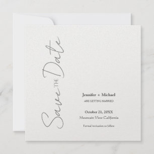 Minimalistische Kalligrafie-Schrift zur Hochzeitss Save The Date