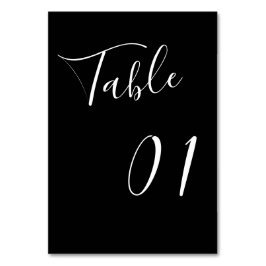 Minimalistische Kalligrafie Script Black Wedding Tischnummer
