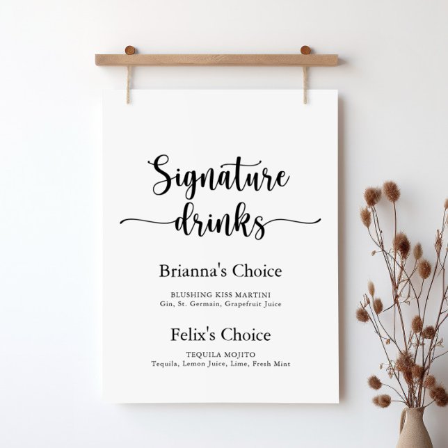 Minimalistische Kalligrafie-Signaturgetränke Unter Poster (Von Creator hochgeladen)