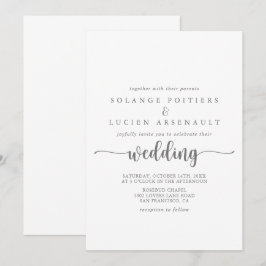 Minimalistische Kalligrafie - Silberhochzeit Einladung