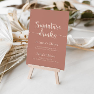 Minimalistische Kalligrafie Terrakotta Signature-D Poster