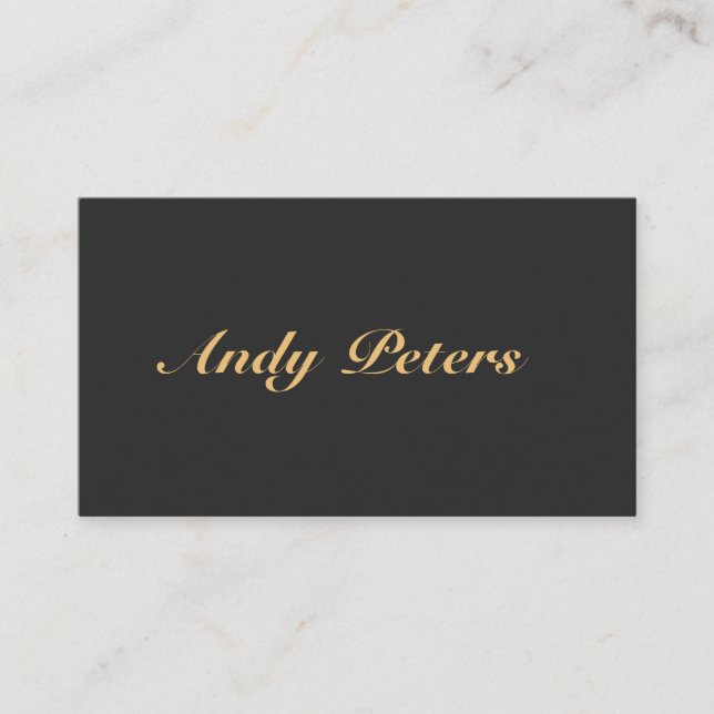 Minimalistische Kalligraphie aus Schwarz und Gold Visitenkarte (Vorderseite)