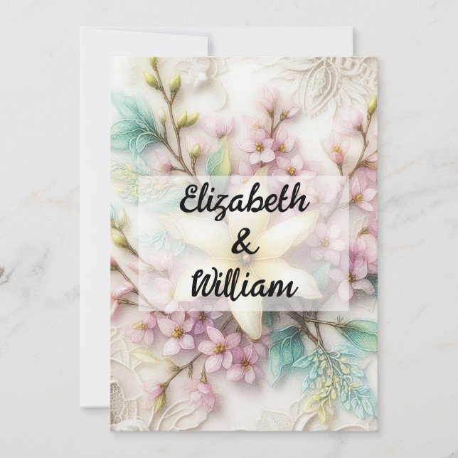 Minimalistische Kalligraphie Einladung (Vorderseite)