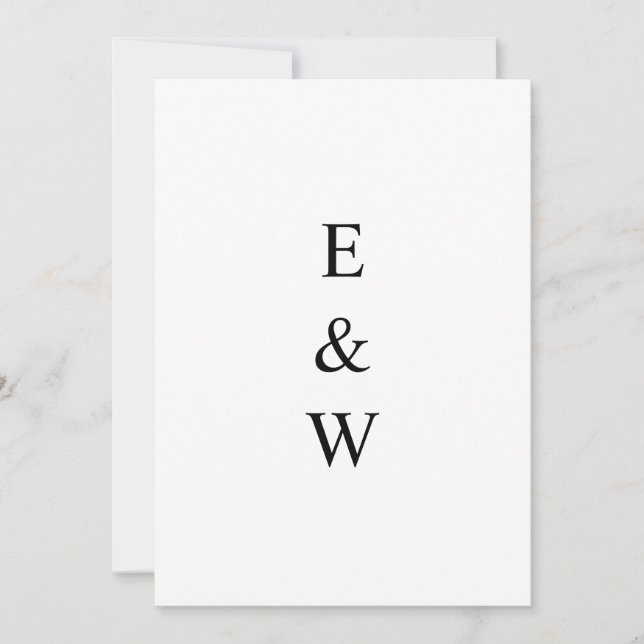 Minimalistische Kalligraphie Einladung (Vorderseite)