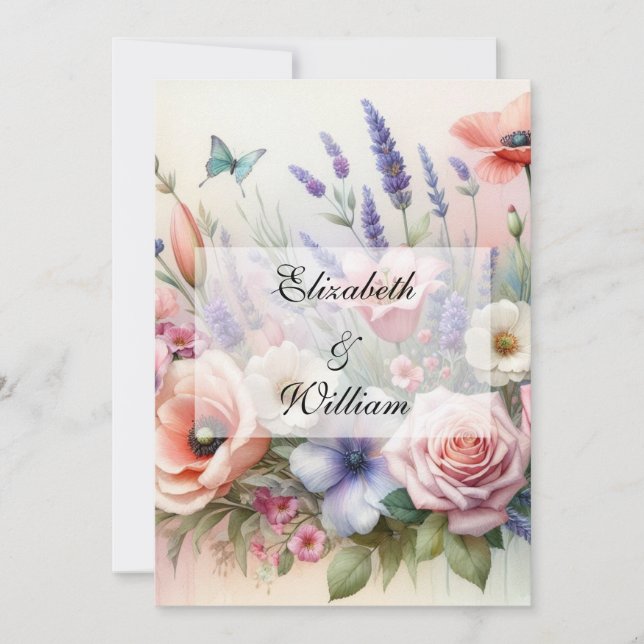 Minimalistische Kalligraphie Einladung (Vorderseite)