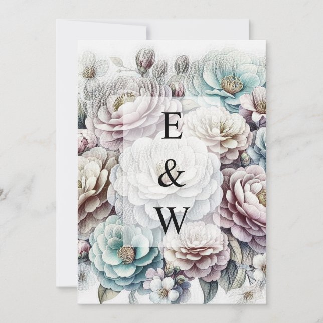 Minimalistische Kalligraphie Einladung (Vorderseite)