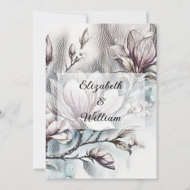 Minimalistische Kalligraphie Einladung (Vorderseite)