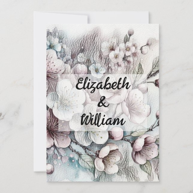 Minimalistische Kalligraphie Einladung (Vorderseite)