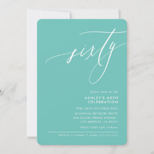 MINIMALISTISCHE Kalligraphie elegant 60. Party Min Einladung