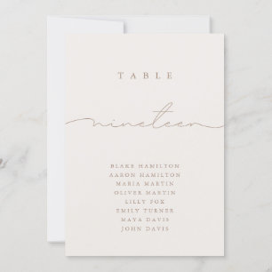 Minimalistische Kalligraphie Elfenbeinische Tischn