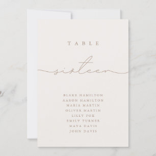 Minimalistische Kalligraphie Elfenbeinische Tischn