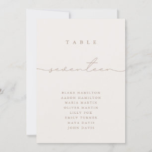 Minimalistische Kalligraphie Elfenbeinische Tischn