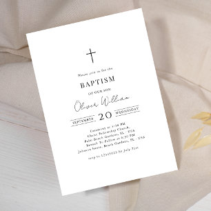 Minimalistische Kalligraphie Gender Neutral Baptis Einladung