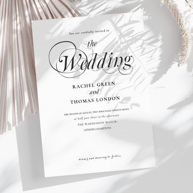 Minimalistische Kalligraphie-Hochzeit in Schwarz u Einladung (Von Creator hochgeladen)