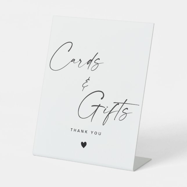 Minimalistische Kalligraphie-Karten und Geschenke  Sockelschild (Vorderseite)