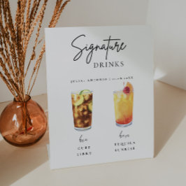 Minimalistische Kalligraphie Signature Drink Weddi Sockelschild