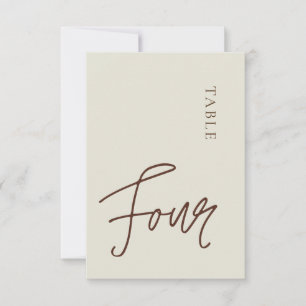 Minimalistische Kalligraphie Tabelle vier Tabellen Einladung
