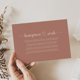 Minimalistische Kalligraphie Terracotta Honeymoon  Begleitkarte