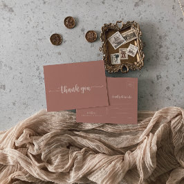 Minimalistische Kalligraphie Terracotta Vielen Dan Postkarte
