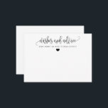 Minimalistische Kalligraphie - Wünsche und Vorstel Hinweiskarte<br><div class="desc">Nutzen Sie diese moderne Wunschkarte in Ihrem Party,  um den Gästen eine persönliche Note für den Ehrengast verlassen. Fügen Sie Ihre Informationen zum Vorlagenformular hinzu. Das erweiterte Bearbeitungsmenü erlaubt es Ihnen,  die Farben und die Schriftart zu ändern.</div>