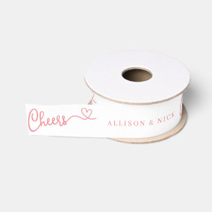 Minimalistische kalligraphische Cheers Pink Custom Ripsband