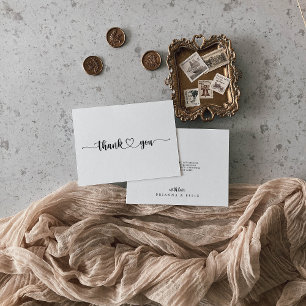 Minimalistische kalligraphische Flat Wedding Danke