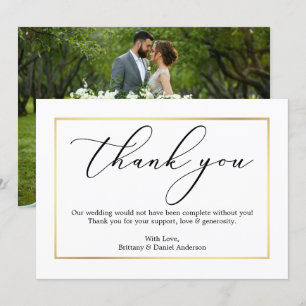 Minimalistische kalligraphische Hochzeit Gold Viel Karte