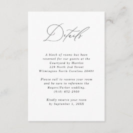 Minimalistische kalligraphische Hochzeitgastinform Begleitkarte
