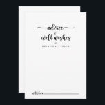 Minimalistische kalligraphische Hochzeitssorgen wü Hinweiskarte<br><div class="desc">Diese minimalistische kalligraphische Hochzeit auch Wünsche Ratschlag Karte ist perfekt für eine rustikale Hochzeit. Das einfache und elegante Design zeichnet sich durch klassische und extravagante Schriftzeichen in Schwarz und Weiß aus. Diese Karten sind ideal für Hochzeiten, Brautparty, Babydusche, Graduiertenfest u.v.m. Personalisieren Sie die Karten mit den Namen der Braut und...</div>