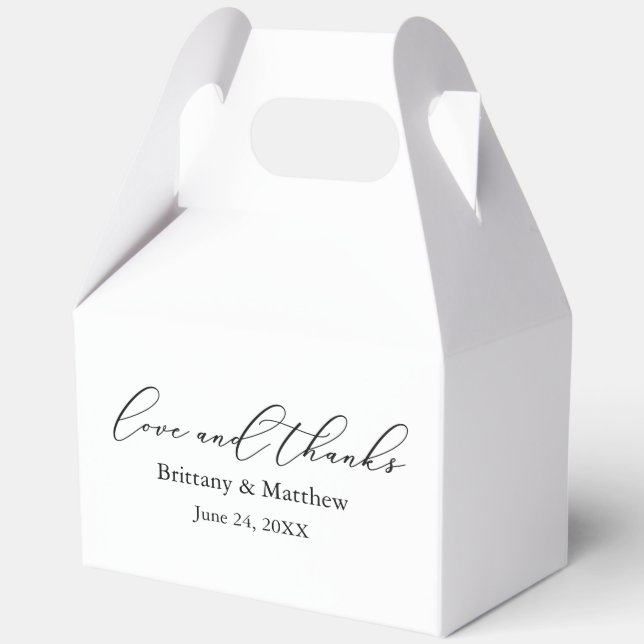 Minimalistische kalligraphische Hochzeitsstimmung  Geschenkschachtel (Vorderseite)