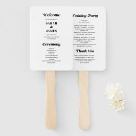 Minimalistische kalligraphische White Wedding Prog Fächer