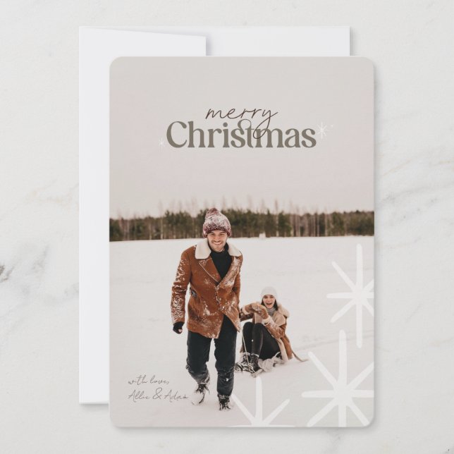 Minimalistische Karierte Weihnachtskarte Einladung (Vorderseite)