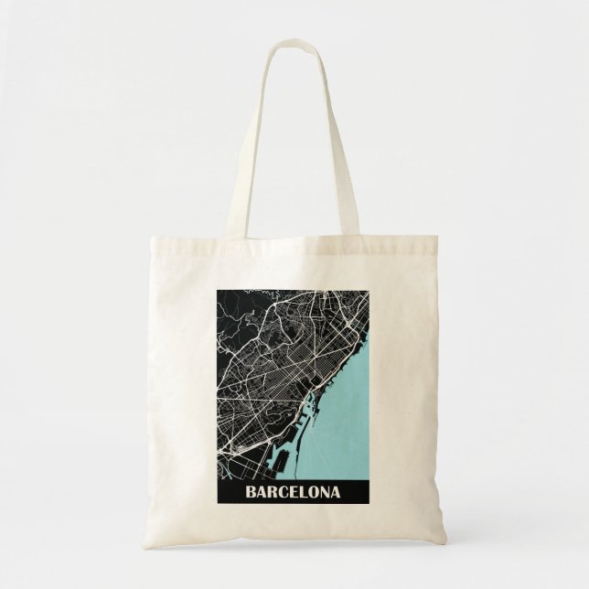 Minimalistische Karte von Barcelona Tragetasche (Vorne)