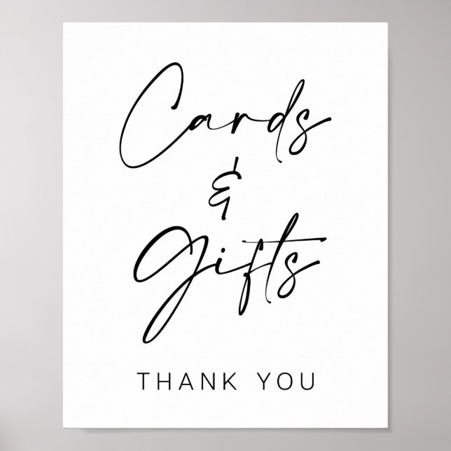 Minimalistische Karten und Geschenke für Hochzeits Poster (Vorne)