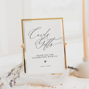 Minimalistische Karten und Geschenke Hochzeitsschi Poster