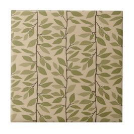 Minimalistische Kaskadengrün-Blätter Fliese